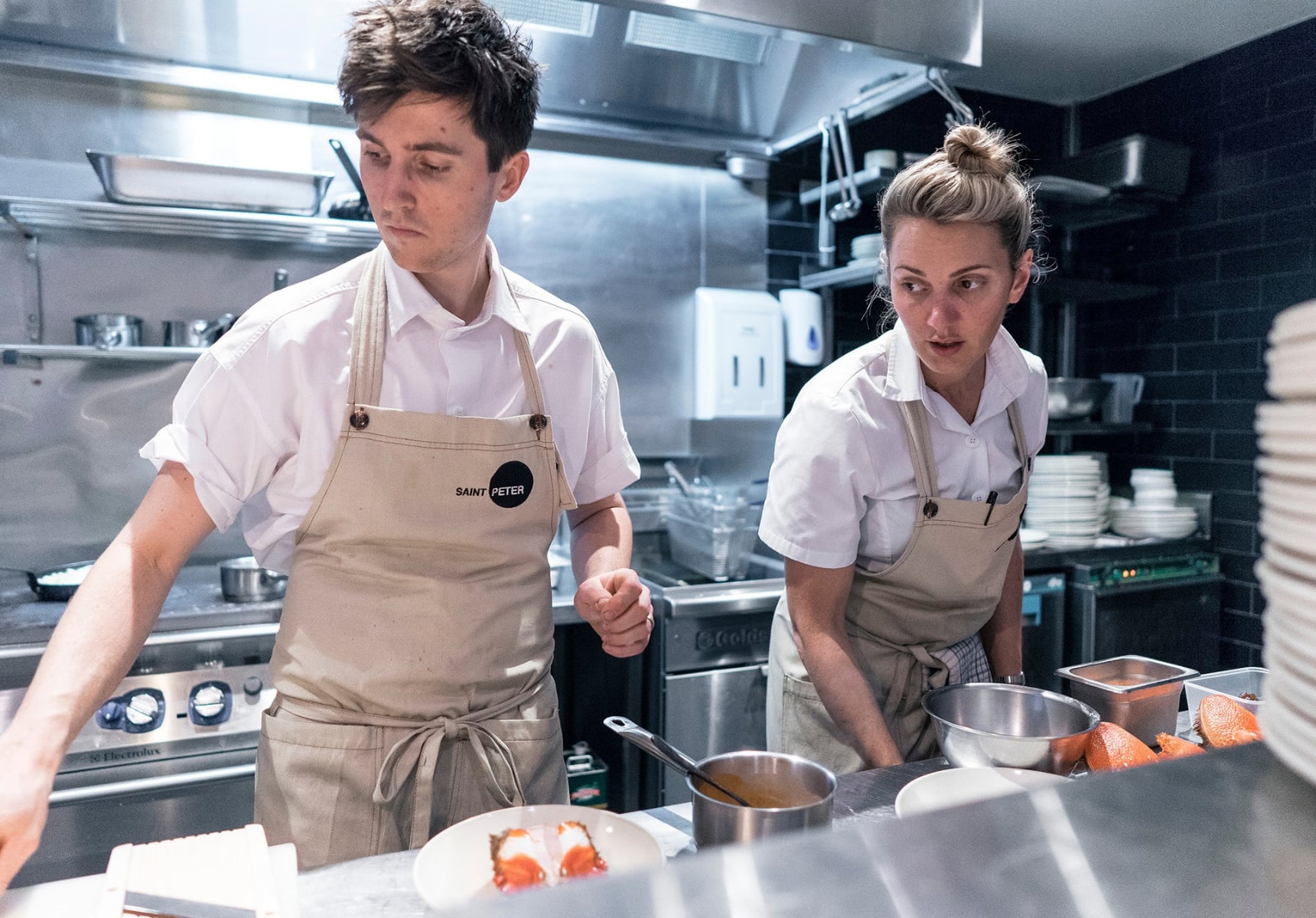 Josh Niland and former head chef Alana Sapwell, 2016. Photo: Leigh Griffiths